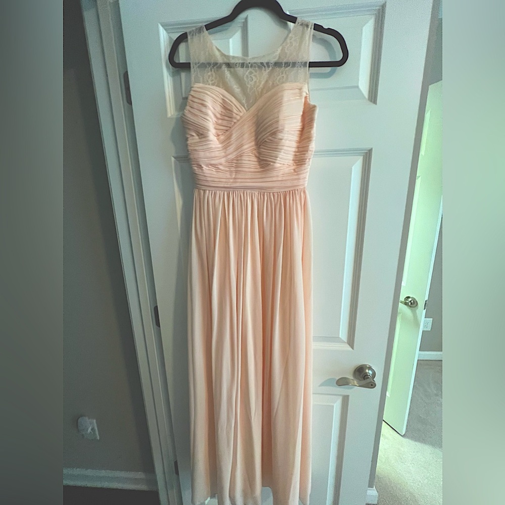 Blush pink or peach dress / bridesmaid prom wedding guest dress